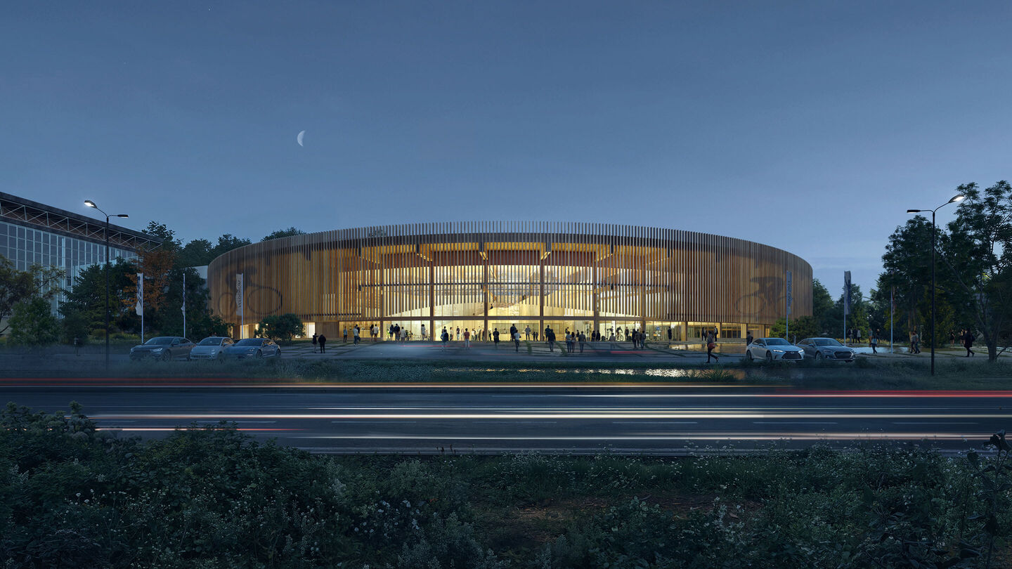 Velodrome Brno Exterior night L