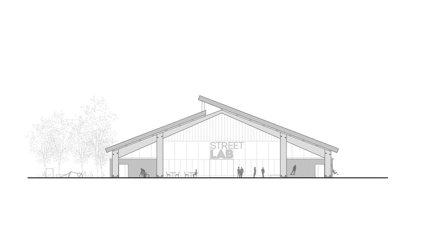 Street Lab Facade front BW03 steel roof L